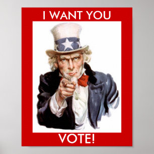 ABSTIMMUNG POSTER, UNKEL SAM POSTER
