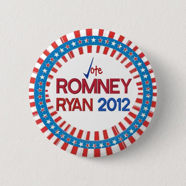 Abstimmung Romney Ryan 2012 Sterne u. Button (Vorderseite)