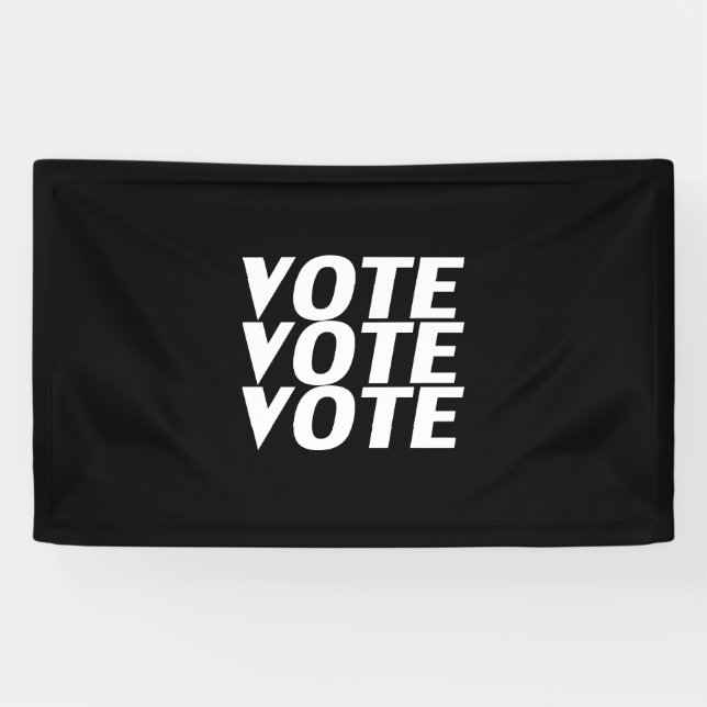 "Abstimmung" Schwarz-weiß Banner (Horizontal)