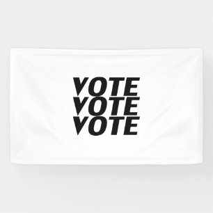 "Abstimmung" schwarze Buchstaben, weißer Hintergru Banner