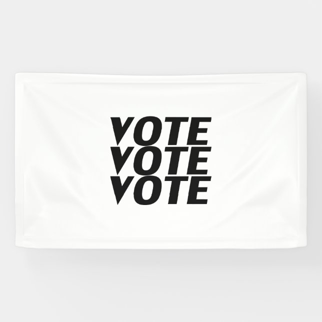 "Abstimmung" schwarze Buchstaben, weißer Hintergru Banner (Horizontal)