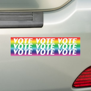 Abstimmung - Stolz lgbtq Regenbogenfarben weiß Autoaufkleber