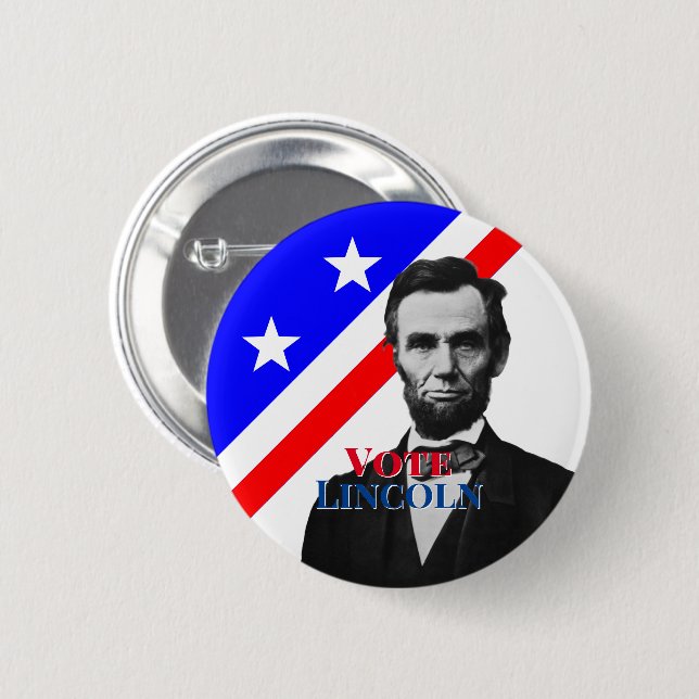 Abstimmung über Abraham Lincoln Button (Vorne & Hinten)