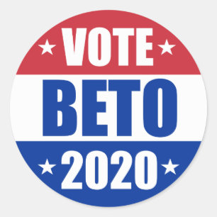 Abstimmung über Beto O'rourke für die Präsidentsch Runder Aufkleber