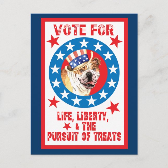 Abstimmung über Bulldog Postkarte (Vorderseite)
