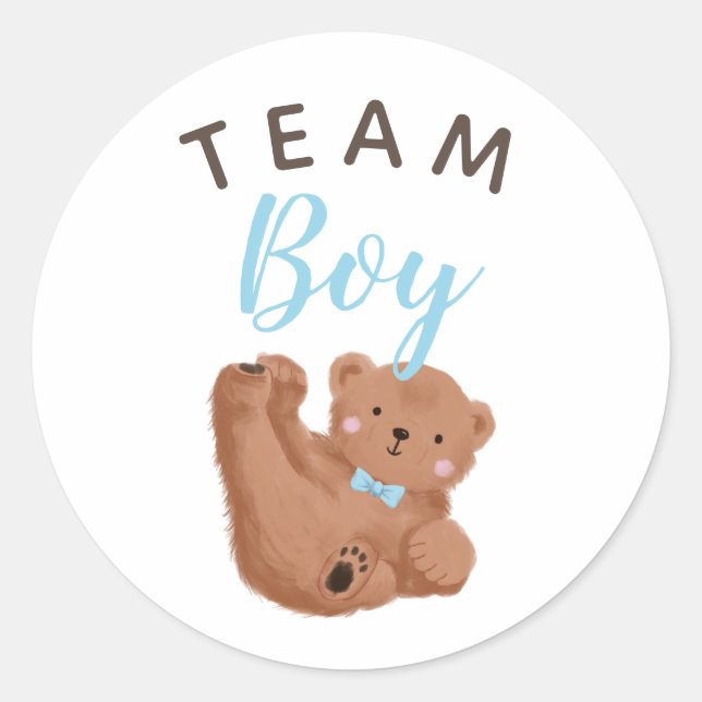 Abstimmung über das Party "Bear Team Boy Gender" Runder Aufkleber (Vorderseite)