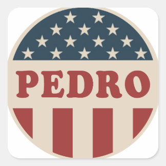 Abstimmung über den Button "Pedro Classic Retro Am Quadratischer Aufkleber