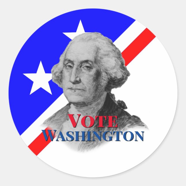 Abstimmung über George Washington Runder Aufkleber (Vorderseite)