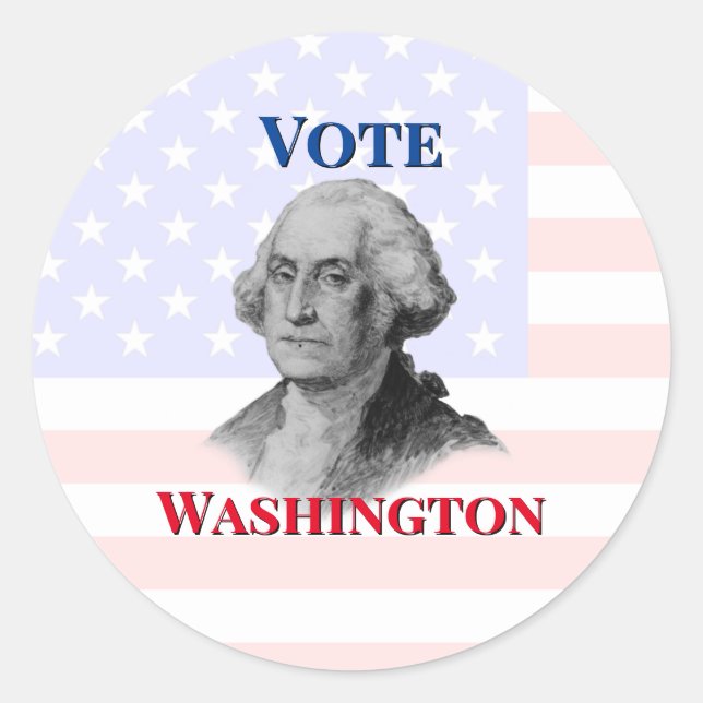Abstimmung über George Washington Runder Aufkleber (Vorderseite)