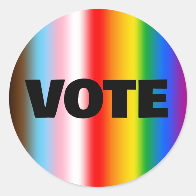 Abstimmung über LGBTQ+-Rechte Runder Aufkleber (Vorderseite)