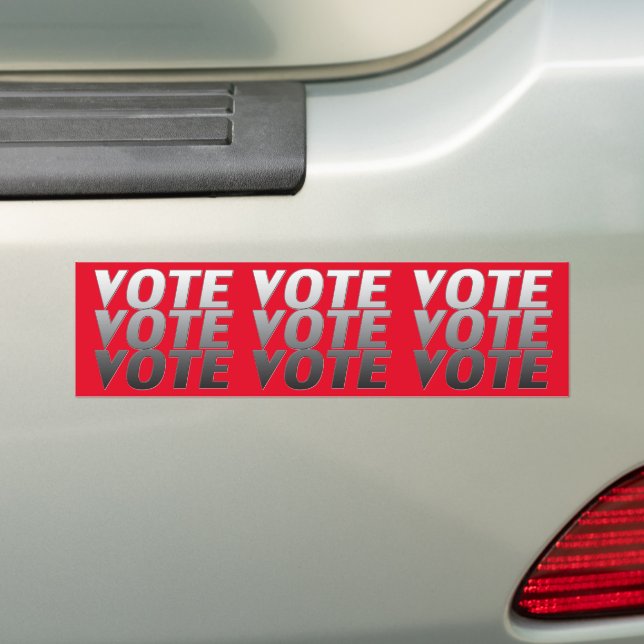 Abstimmung über moderner Typografie Graurot Autoaufkleber (Auf Auto)