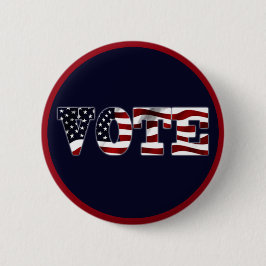 Abstimmung USA Flag Blue Red Design Button