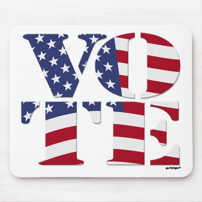 ABSTIMMUNG "V O T E" mit US-FLAG Mousepad (Vorne)