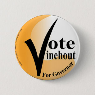 Abstimmung Vinehout für Gouverneur-Knopf Button