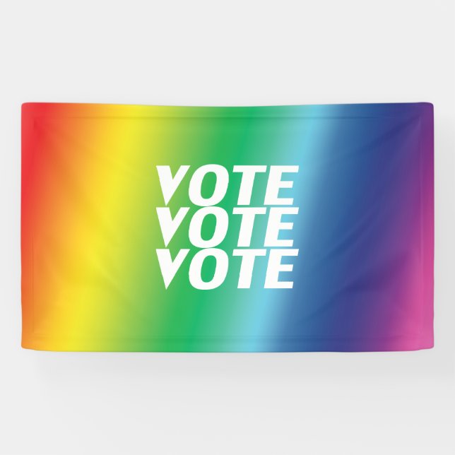 "Abstimmung" Weißer Stolz lgbtq lgbt Regenbogen Banner (Horizontal)