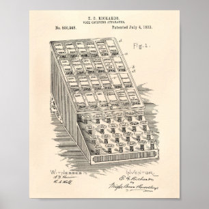 Abstimmung, welche die 1893 Patent-Kunst altes Poster