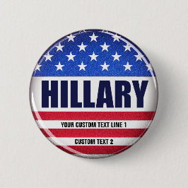 Abstimmunghillary-Knopf Button