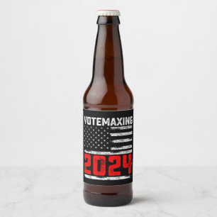 AbstimmungMaxing 2024 Trump Präsidentschaftswahl Bierflaschenetikett