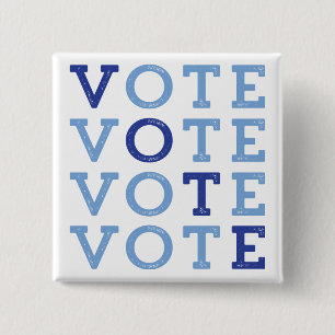 Abstimmungs-Blau - blauer Wellen-Knopf - Button
