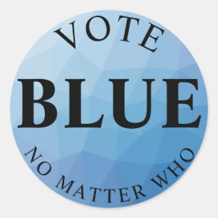 Abstimmungs-Blau egal wer Demokrat politisch Runder Aufkleber