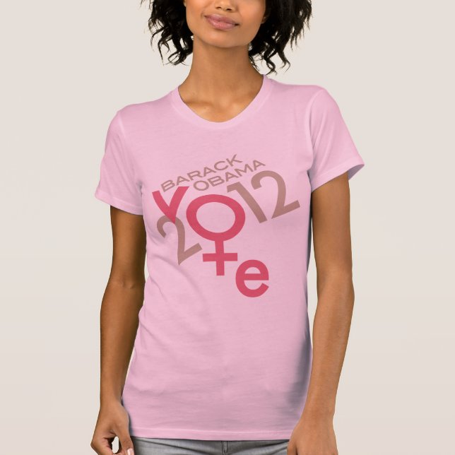 Abstimmungs-Geschlechts-Symbol Obama 2012 T-Shirt (Vorderseite)