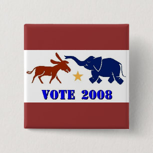 ABSTIMMUNGS-IM JAHRE 2008 QUADRATISCHER BUTTON