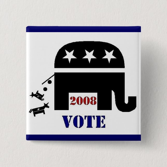 ABSTIMMUNGS-REPUBLIKANER-IM JAHRE 2008 KNOPF BUTTON (Vorderseite)