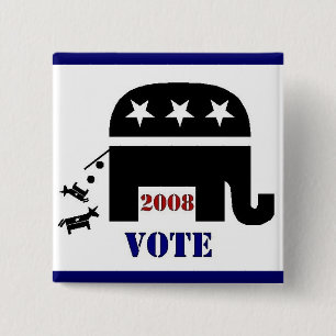 ABSTIMMUNGS-REPUBLIKANER-IM JAHRE 2008 KNOPF BUTTON