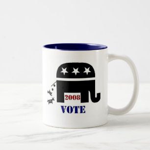 ABSTIMMUNGS-REPUBLIKANER-IM JAHRE 2008 ZWEIFARBIGE TASSE