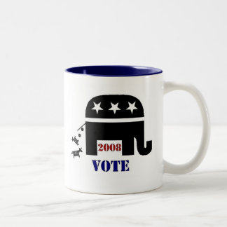 ABSTIMMUNGS-REPUBLIKANER-IM JAHRE 2008 ZWEIFARBIGE TASSE