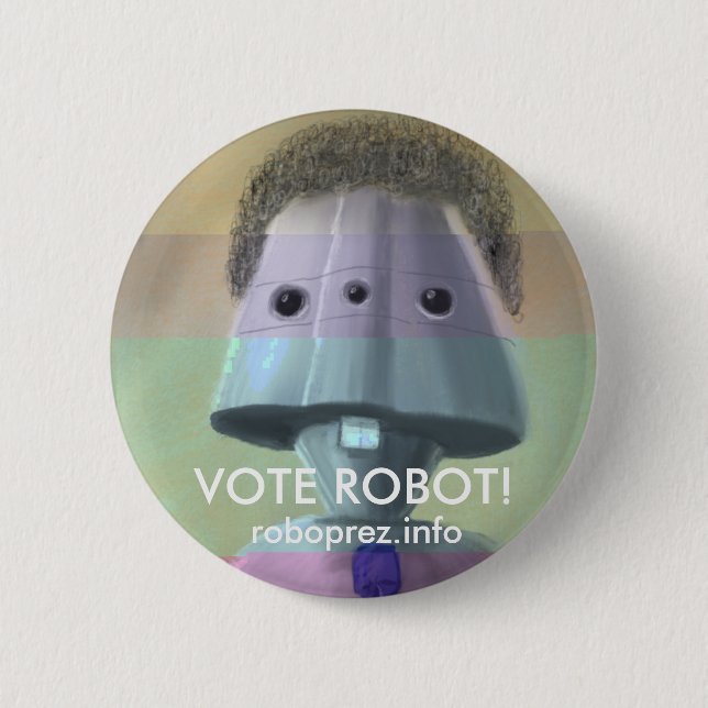 Abstimmungs-Roboter! Schicker Knopf Button (Vorderseite)