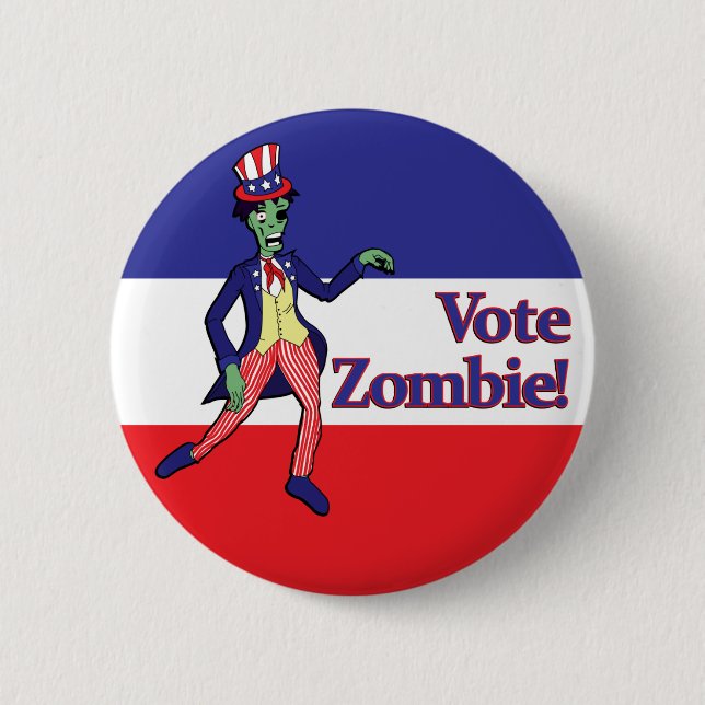 Abstimmungs-Zombie-Knopf Button (Vorderseite)