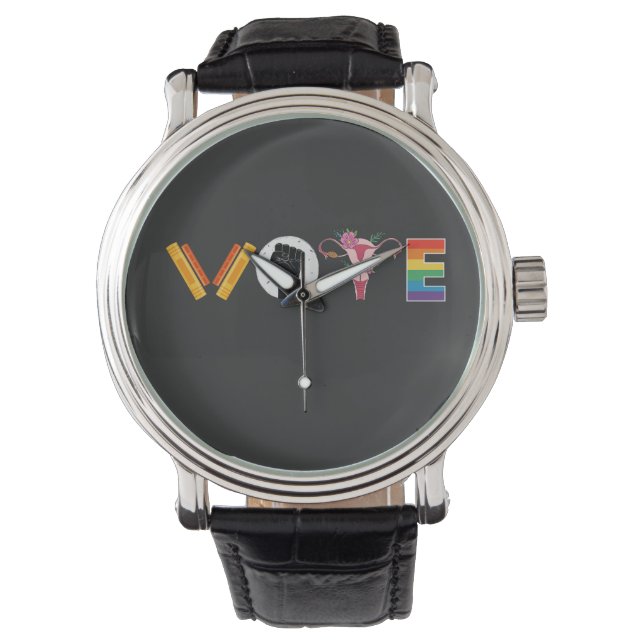 ABSTIMMUNGSKNOTEN Uterus LGBT-Unterstützung Armbanduhr (Vorderseite)