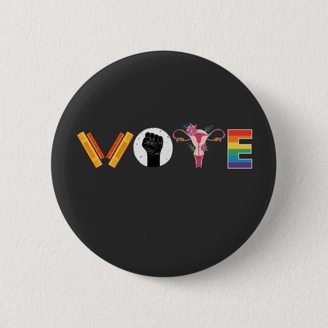 ABSTIMMUNGSKNOTEN Uterus LGBT-Unterstützung Button (Vorderseite)