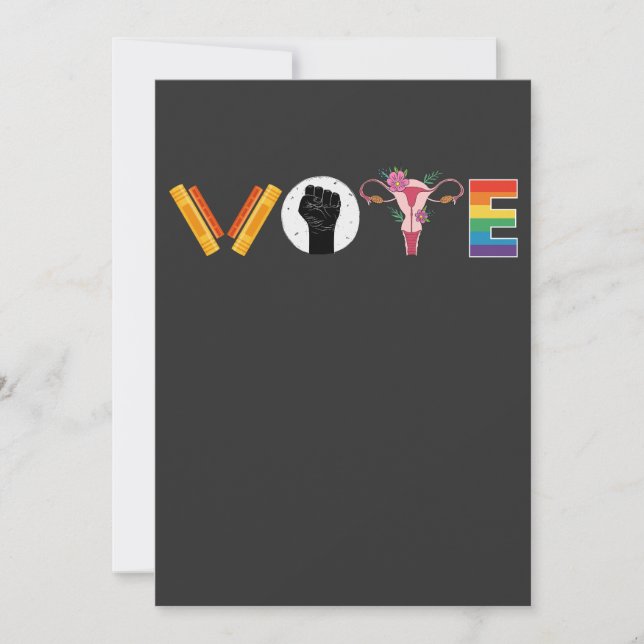 ABSTIMMUNGSKNOTEN Uterus LGBT-Unterstützung Einladung (Vorderseite)