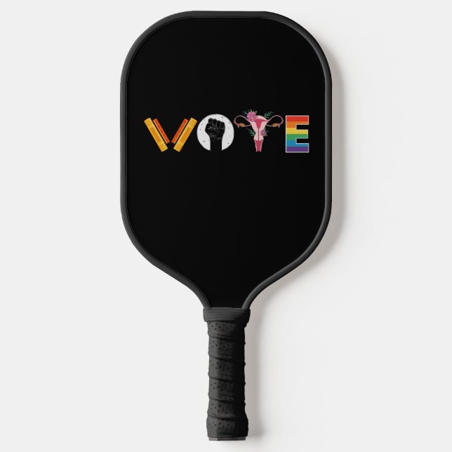 ABSTIMMUNGSKNOTEN Uterus LGBT-Unterstützung Pickleball Schläger (Vorderseite)