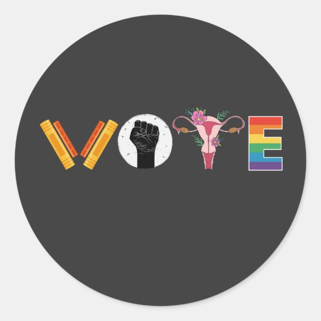 ABSTIMMUNGSKNOTEN Uterus LGBT-Unterstützung Runder Aufkleber (Vorderseite)