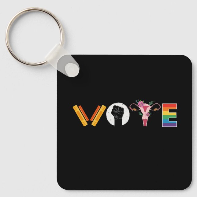 ABSTIMMUNGSKNOTEN Uterus LGBT-Unterstützung Schlüsselanhänger (Vorderseite)