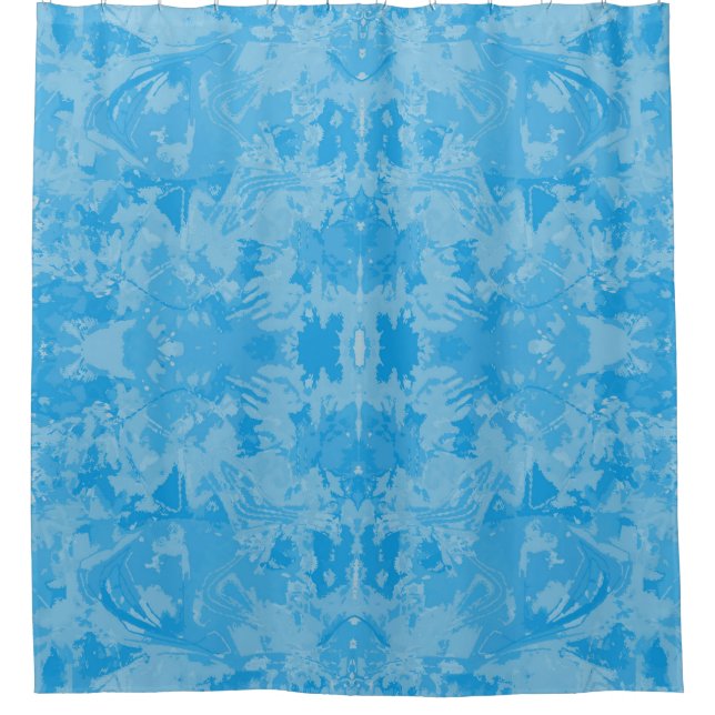 Abstrack Blue Exclusive Fashion Pattern Duschvorhang (Vorderseite)