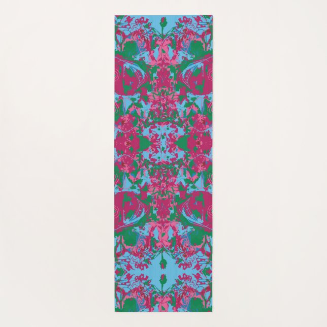 Abstrack Blue Pink Exklusives Muster Yogamatte (Rückseite)