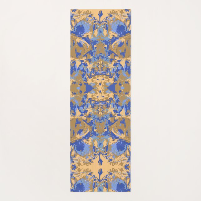 Abstrack Blue Yellow Exclusive Muster Yogamatte (Rückseite)