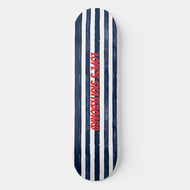 Abstrack Marine Streifen Nahtlos Skateboard (Vorderseite)