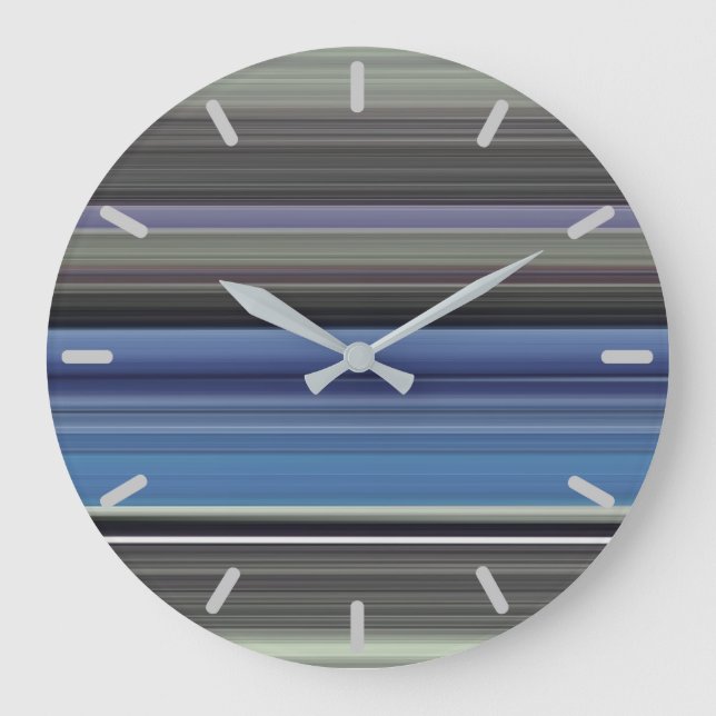Abstract #1: Blue and grey Große Wanduhr (Vorderseite)