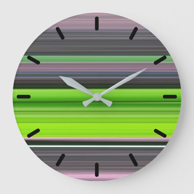 Abstract #1: Lime and grey Große Wanduhr (Vorderseite)
