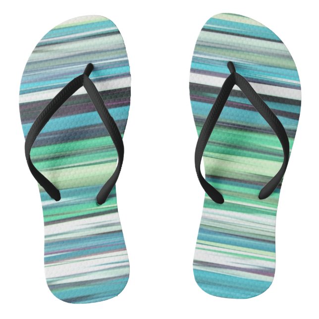 Abstract #2: Aqua blue blue blur Flip Flops (Fußbett)