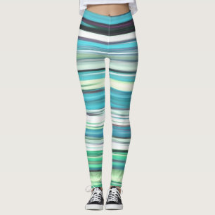 Abstract #2: Aqua blue blue blur Leggings