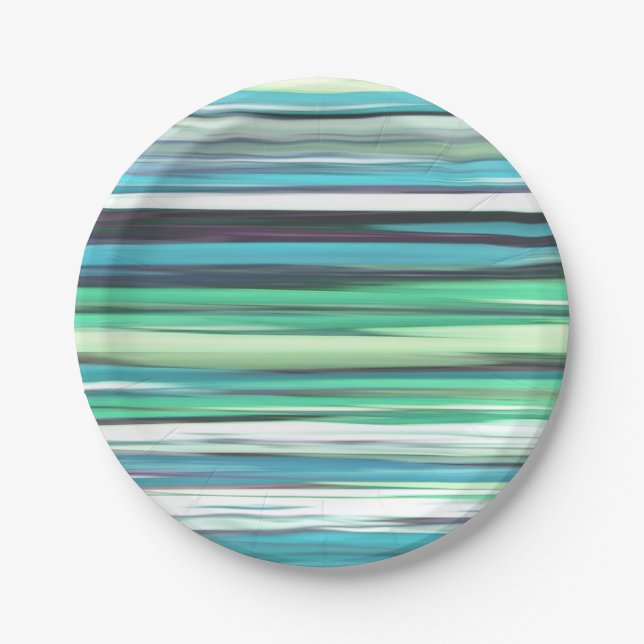 Abstract #2: Aqua blue blue blur Pappteller (Vorderseite)