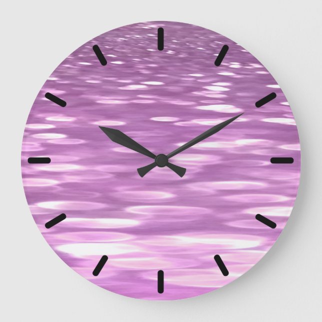 Abstract #3: Lilac Shimmer Große Wanduhr (Vorderseite)