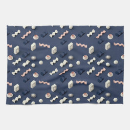 Abstract 3D geometric shapes Geschirrtuch