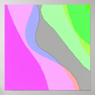 Abstract 703 - Retro Groovy Rosa und Grün Poster
